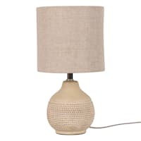 Honeybloom Neutral Textured Mini Table Lamp with Shade, 13"
