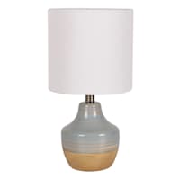 Ty Pennington Blue & Tan Two-Toned Mini Table Lamp with Shade, 13"