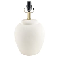 Honeybloom White Textured Ceramic Urn Small Lamp Base, 14"
