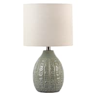 Tracey Boyd Green Ceramic Lamp with Shade, 21"