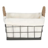 Lined Rectangle Wire Storage Basket, Small