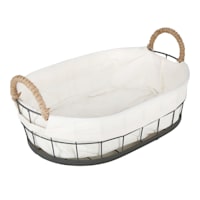 Lined Oval Storage Basket, Medium