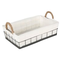 Lined Rectangle Wire Storage Basket, Small