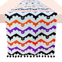 Multicolor Bat Print Table Runner, 72"