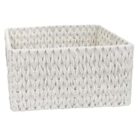 Chunky White Rectangle Fabric Storage Basket, Extra Large