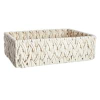 Chunky White Under Bed Fabric Storage Basket, Large