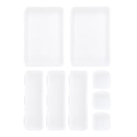 8-Piece White Interlocking Storage Bin Set