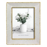 White with Gold Edge Tabletop Picture Frame, 4x6