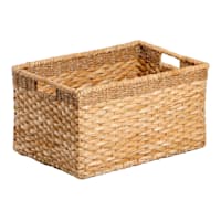 Joan Water Hyacinth Rectangle Shelf Storage Tote, Small