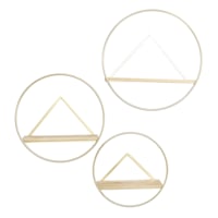 3-Piece Gold Metal Wall Shelves Set