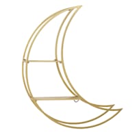 Soul Searcher Gold Metal Moon Wall Shelf, 22x26