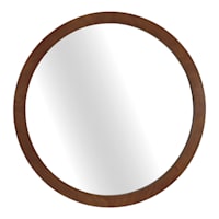 Crosby St. Wooden Round Wall Mirror, 24"