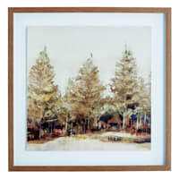 Honeybloom Glass Framed Forest Print Wall Art, 21"