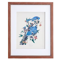 Providence Glass Framed Blue Jay Print Wall Art, 25"