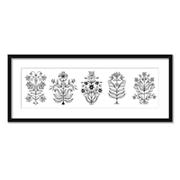 Found & Fable Glass Framed Floral Print Wall Art, 32x13