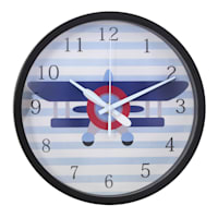 Tiny Dreamers Plane Round Wall Clock, 12"