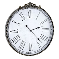 Providence Black Antique Round Wall Clock, 26x27