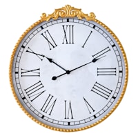 Providence Gold Round Antique Wall Clock, 26x27