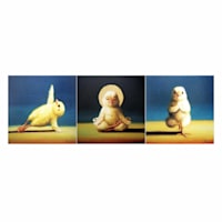 3-Piece Yoga Chicks Canvas Wall Art, 6"