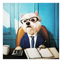 CFO Dog Canvas Wall Art, 12"