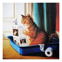 Kitty Throne Canvas Wall Art, 12"