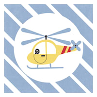 Tiny Dreamers Helicopter Canvas Wall Art, 12"