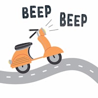Tiny Dreamers Scooter Canvas Wall Art, 12"