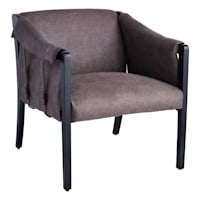 Found & Fable Faux Leather Accent Chair, Grey