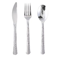 Set of 96 Hammered Silver Cutlery Set