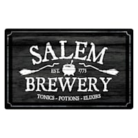 Spellbound Salem Brewery Metal Halloween Sign, 17x11
