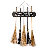 Spellbound Please Park Your Broom Halloween Wall Decor, 22x39