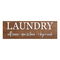 Laundry Open 24/7 Veneer Box Wall Decor, 24x8
