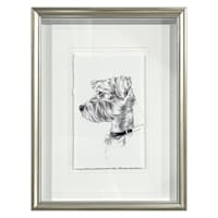 Providence Glass Framed Dog Sketch Print Wall Art, 13x17