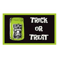 Trick or Treat Black Halloween Coir Mat, 18x30
