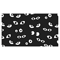 Spooky Eyes Black Halloween Coir Mat, 18x30