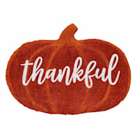 Thankful Pumpkin Shaped Coir Doormat, 22x47