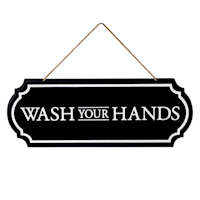 Wash Your Hands Metal Hanging Wall Decor, 6x16