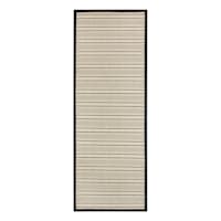 Natural & Black Puffback High-Low Washable Kitchen Runner, 2x5