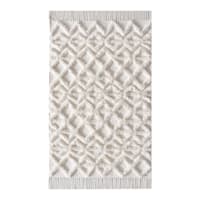 Ivory Diamond Design Tufted High-Low Accent Rug, 2x4