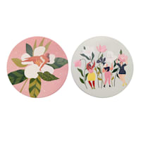 2-Pack Floral Coasters