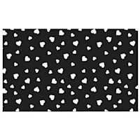 Black & White Hearts Coir Mat, 18x30