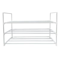 3-Tier Metal Shoe Rack, White