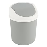 Grey Lidded Wastebasket, 1.5l