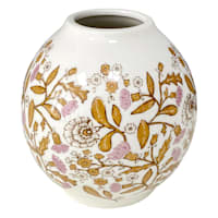 Honeybloom Pink Floral White Vase, 5.7"