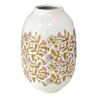 Honeybloom Pink & White Floral Design Vase, 10"