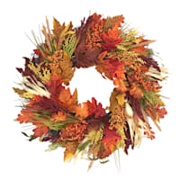 Orange Filler Leaves Wreath, 22"
