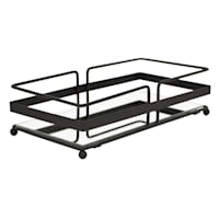 Sotto Matte Black Mirrored Rectangular Mirrored Vanity Tray