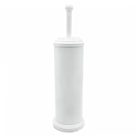 Ridged White Metal Toilet Bowl Brush