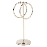 Spheres Satin Nickel 2-Ring Fingertip Towel Stand, 11.5"