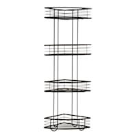 Manhattan 4-Tier Corner Storage Stand, Matte Black